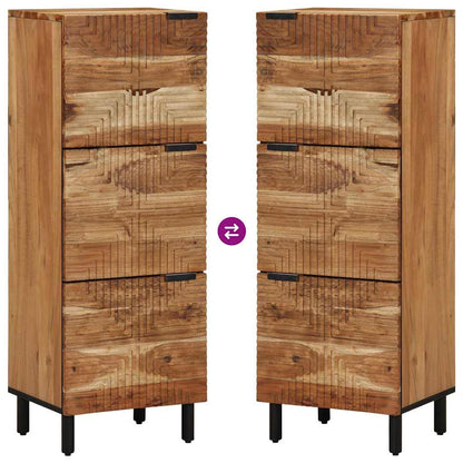 Highboard mit Regal Braun 40 x 33 x 110 cm Massivholz Akazie