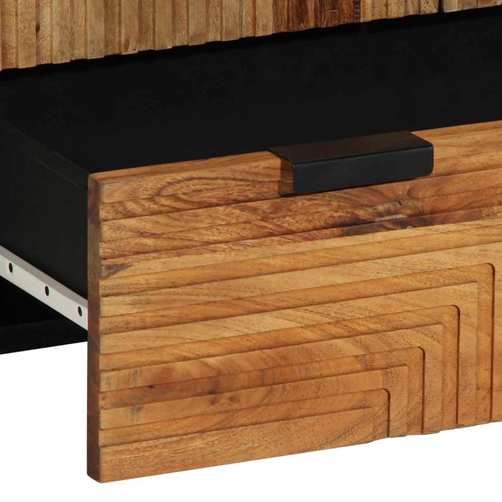 Highboard mit Regal Braun 60 x 33 x 100 cm Massivholz Akazie