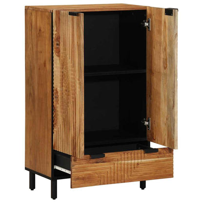 Highboard mit Regal Braun 60 x 33 x 100 cm Massivholz Akazie