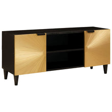 TV-Schränk Schwarz und Gold 105 x 33 x 46 cm massives Mangoholz