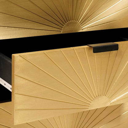 Nachttisch mit Schubladen Schwarz und Gold 50 x 33 x 60 cm