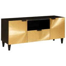 TV-Schränk Schwarz und Gold 105 x 33 x 46 cm massives Mangoholz