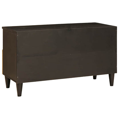 TV-Schränk Schwarz und Gold 80 x 33 x 46 cm massives Mangoholz