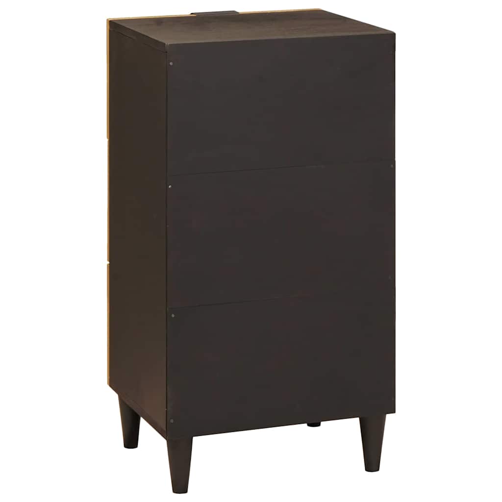 Sideboard Schwarz und Gold 40 x 33 x 75 cm massives Mangoholz