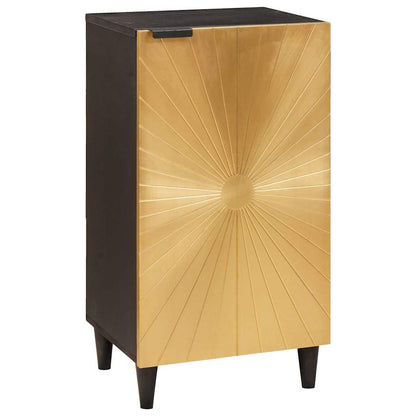 Sideboard Schwarz und Gold 40 x 33 x 75 cm massives Mangoholz