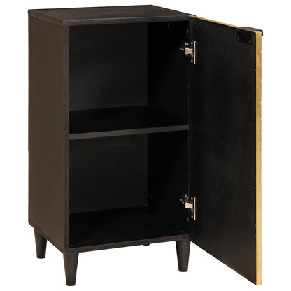 Sideboard Schwarz und Gold 40 x 33 x 75 cm massives Mangoholz