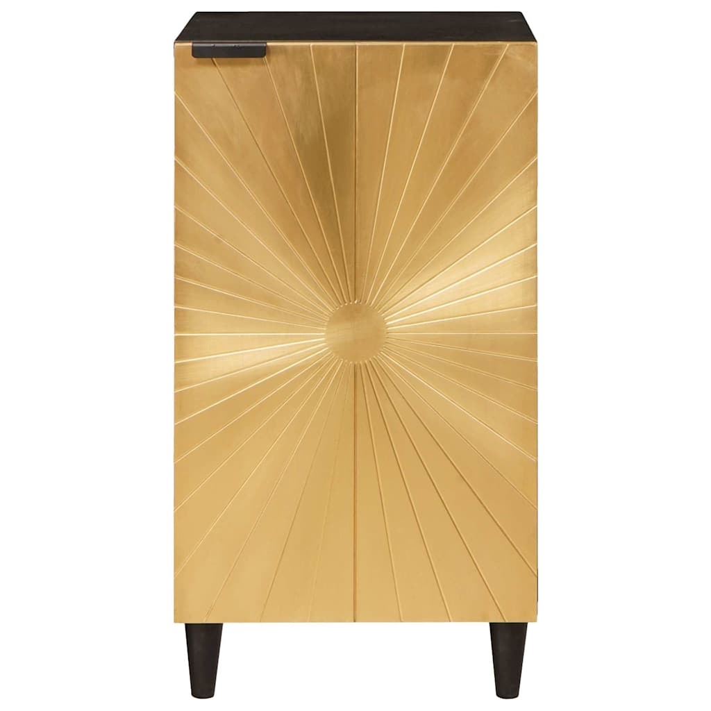 Sideboard Schwarz und Gold 40 x 33 x 75 cm massives Mangoholz