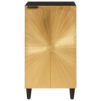 Sideboard Schwarz und Gold 40 x 33 x 75 cm massives Mangoholz