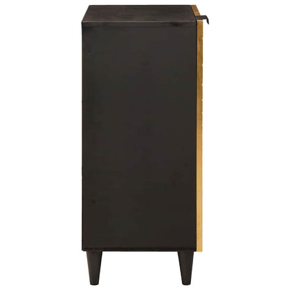 Sideboard Schwarz und Gold 40 x 33 x 75 cm massives Mangoholz