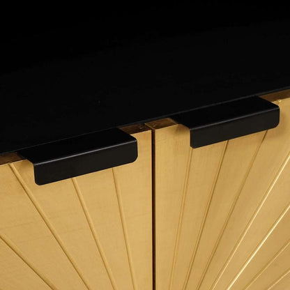 Sideboard Schwarz und Gold 60 x 33 x 75 cm massives Mangoholz
