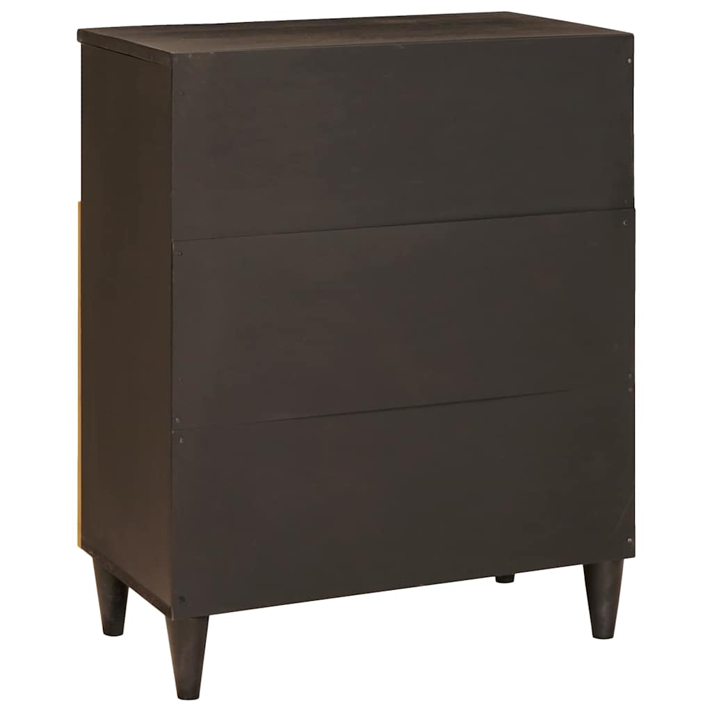 Sideboard Schwarz und Gold 60 x 33 x 75 cm massives Mangoholz