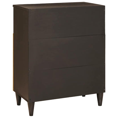 Sideboard Schwarz und Gold 60 x 33 x 75 cm massives Mangoholz
