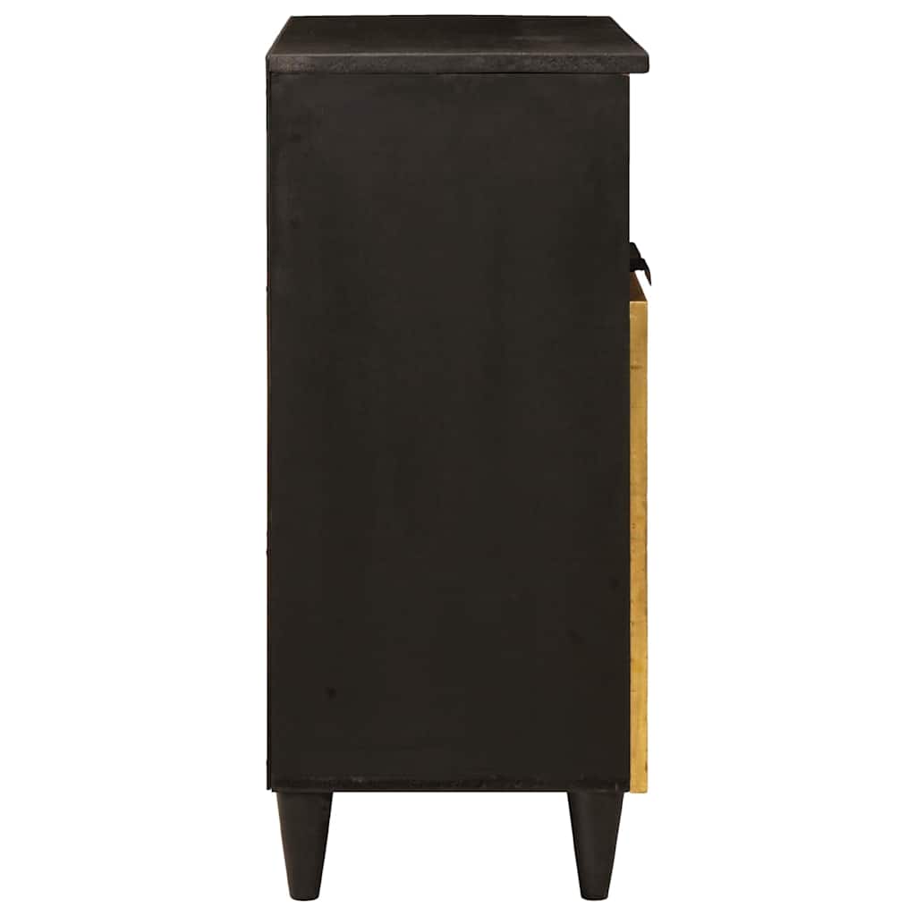 Sideboard Schwarz und Gold 60 x 33 x 75 cm massives Mangoholz