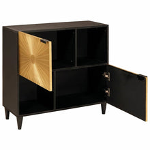 Beistellschrank mit Speicher Schwarz und Gold 80 x 33.5 x 75 cm