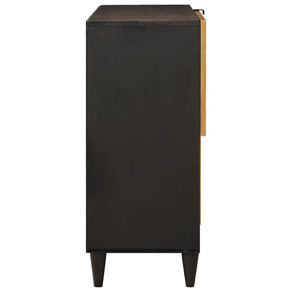 Beistellschrank mit Speicher Schwarz und Gold 80 x 33.5 x 75 cm