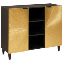 Beistellschrank mit Speicher Schwarz und Gold 90 x 33.5 x 75 cm
