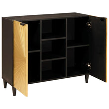 Beistellschrank mit Speicher Schwarz und Gold 90 x 33.5 x 75 cm