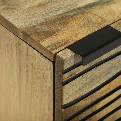 Nachttisch 2 pcs Braun 40 x 33 x 46 cm massives Mangoholz