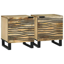 Nachttisch 2 pcs Braun 40 x 33 x 46 cm massives Mangoholz