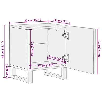 Nachttisch 2 pcs Braun 40 x 33 x 46 cm massives Mangoholz