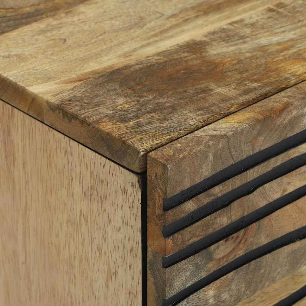 Nachttisch 2 pcs Braun 40 x 33 x 46 cm massives Mangoholz