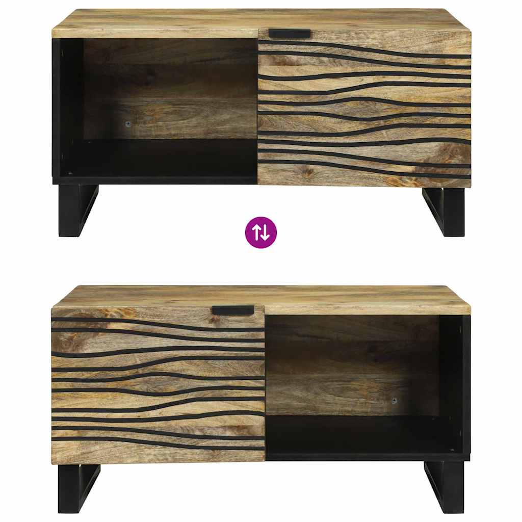 Couchtisch Braun und Schwarz 80 x 50 x 40 cm