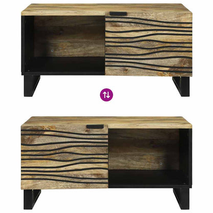 Couchtisch Braun und Schwarz 80 x 50 x 40 cm