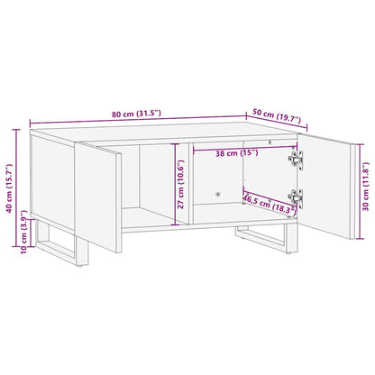 Couchtisch Braun und Schwarz 80 x 50 x 40 cm