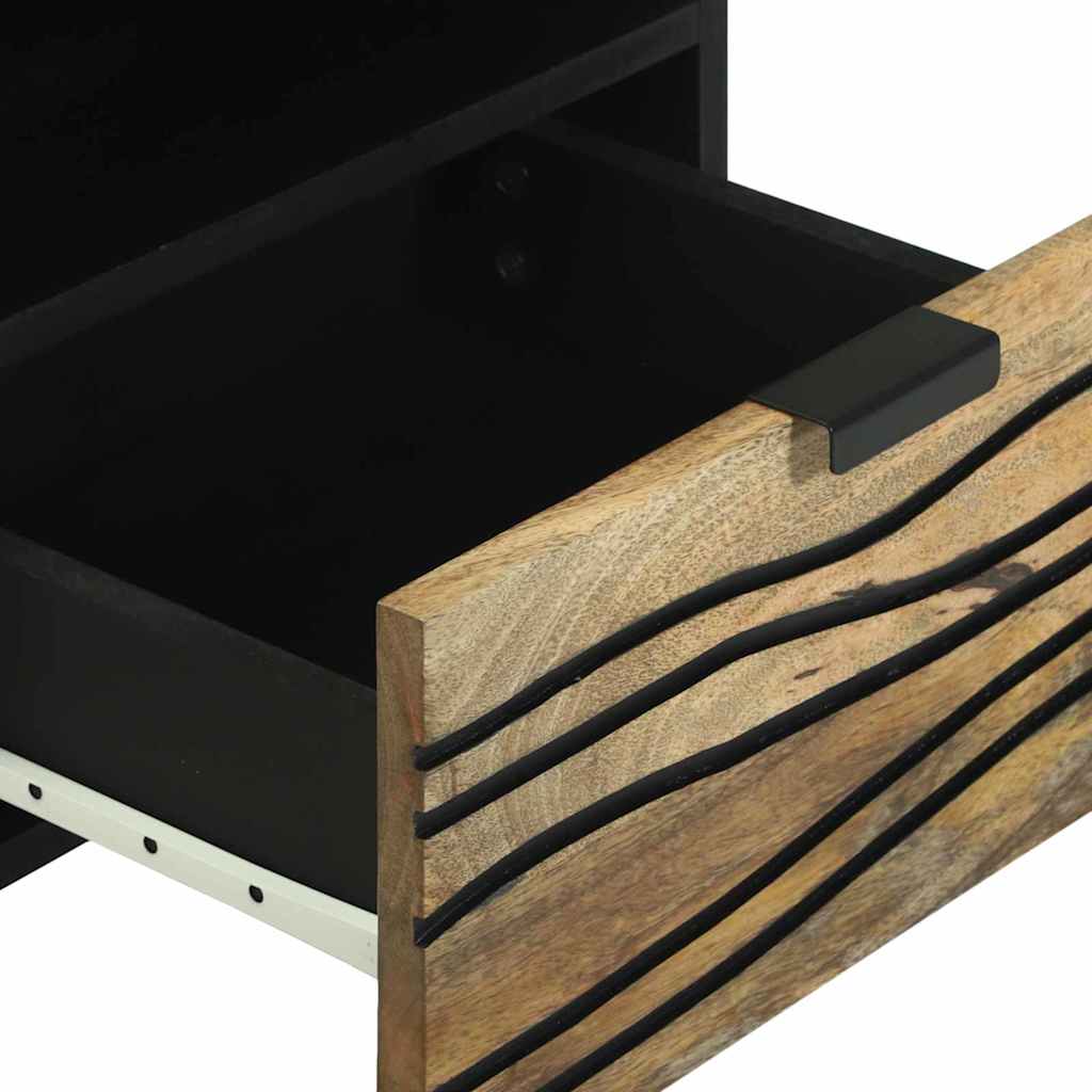 Nachttisch 2 pcs Braun 40 x 33 x 46 cm massives Mangoholz