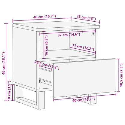 Nachttisch 2 pcs Braun 40 x 33 x 46 cm massives Mangoholz