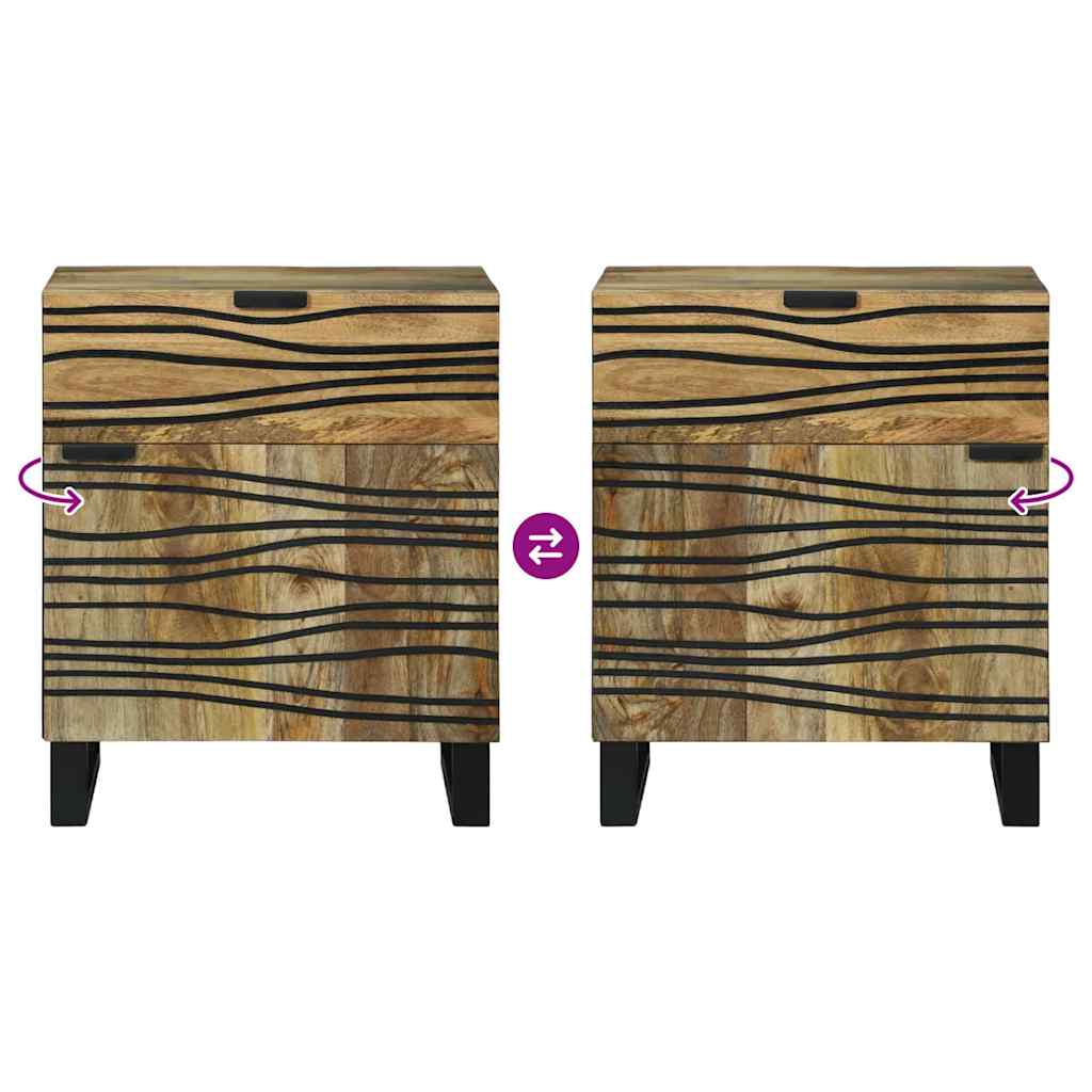 Nachttisch Braun 50 x 33 x 60 cm massives Mangoholz