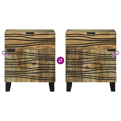 Nachttisch Braun 50 x 33 x 60 cm massives Mangoholz