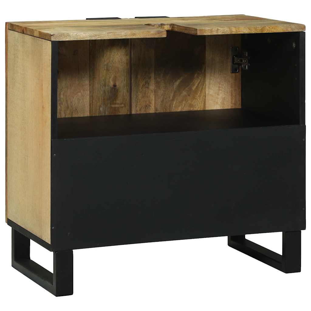 Waschbeckenschrank mit Regal Braun und Schwarz 62 x 33 x 58 cm