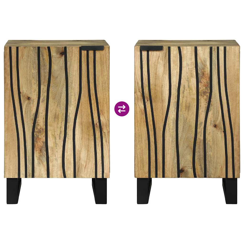 Badezimmer Schrank mit Tür Braun und Schwarz 38 x 33.5 x 58 cm