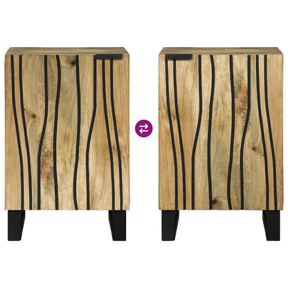 Badezimmer Schrank mit Tür Braun und Schwarz 38 x 33.5 x 58 cm