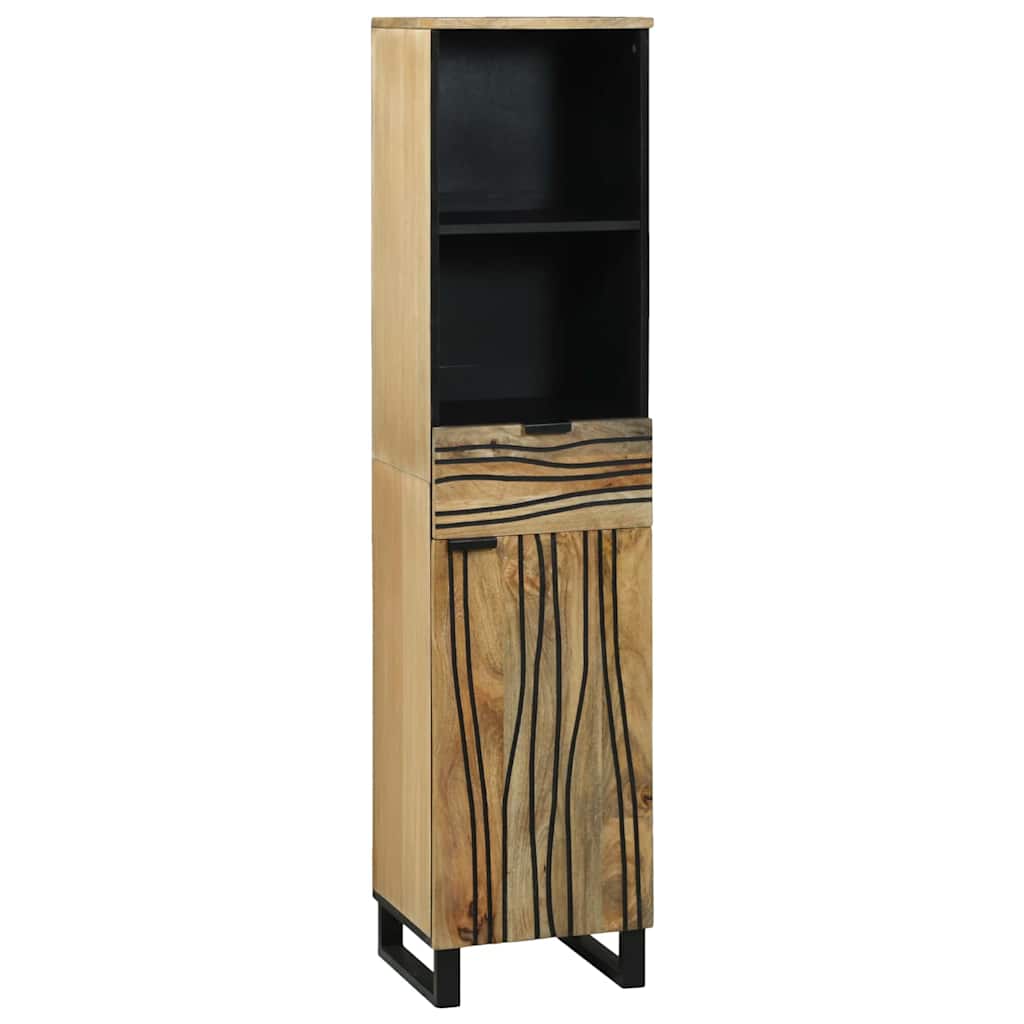 Badezimmerschrank Braun 38 x 33 x 160 cm Massivholz Mango
