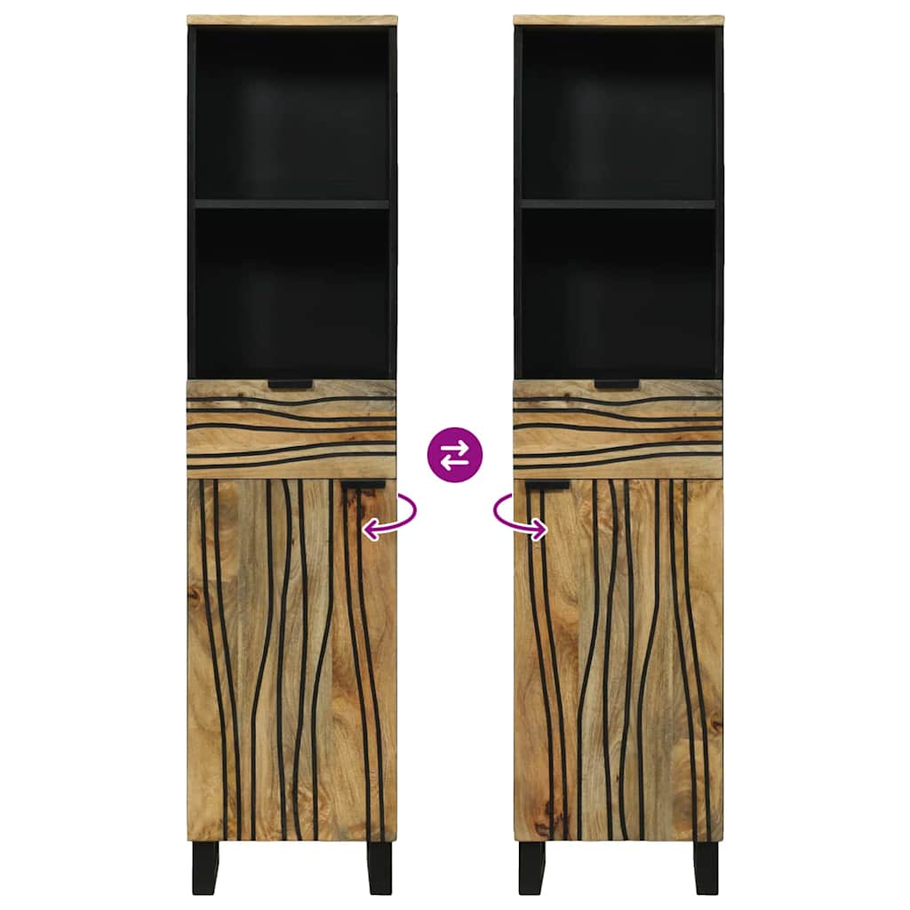 Badezimmerschrank Braun 38 x 33 x 160 cm Massivholz Mango