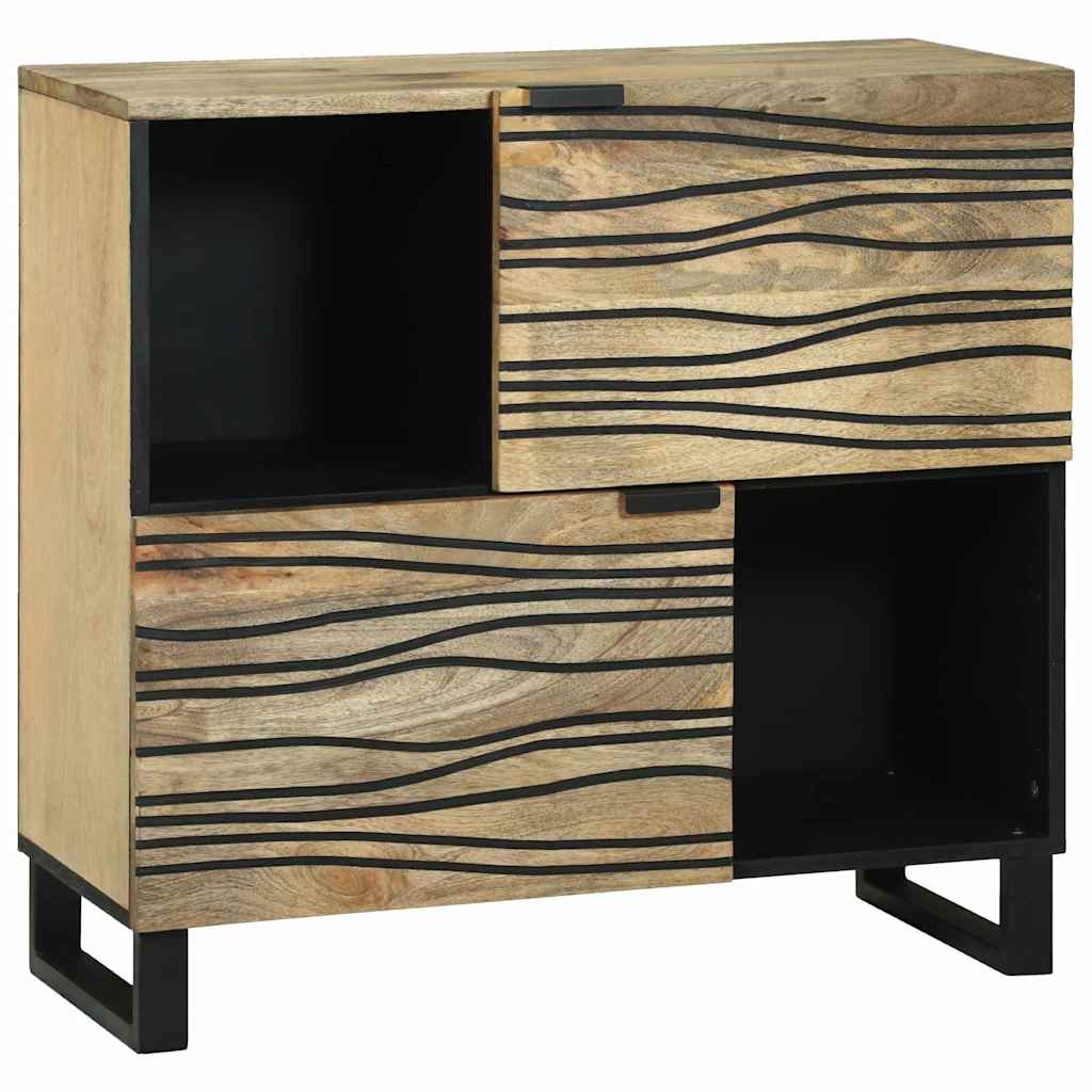 Sideboard Braun 80 x 33 x 75 cm massives Mangoholz