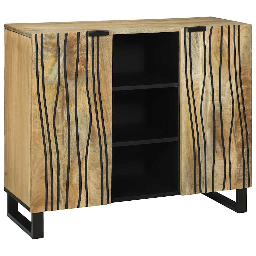 Sideboard Braun 90 x 33 x 75 cm massives Mangoholz