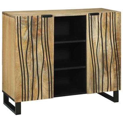 Sideboard Braun 90 x 33 x 75 cm massives Mangoholz