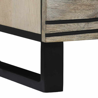 Sideboard Weiß 60 x 33.5 x 75 cm Massivholz Mango