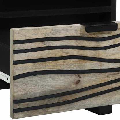 Nachttisch 2 pcs Weiß und Schwarz 40 x 33 x 46 cm