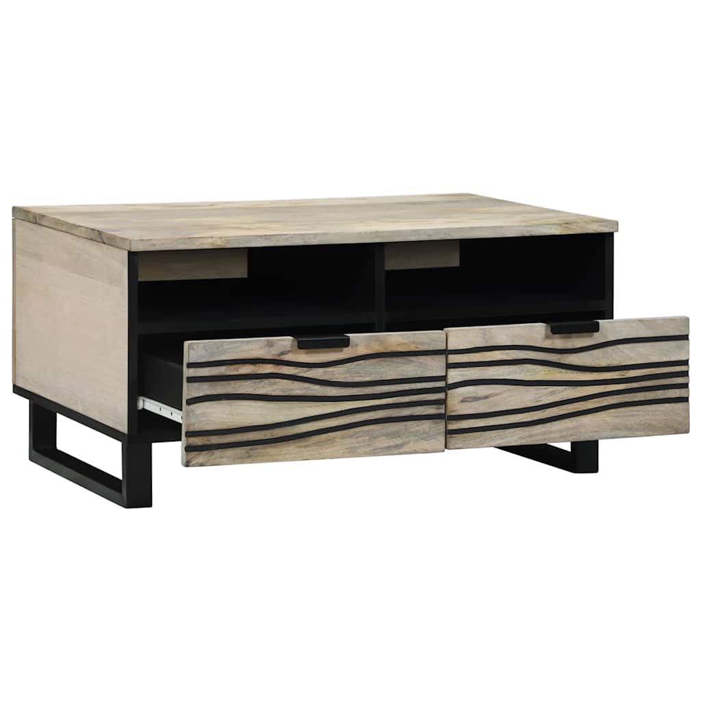 Couchtisch mit Schubladen Beige und Schwarz 80 x 54 x 40 cm
