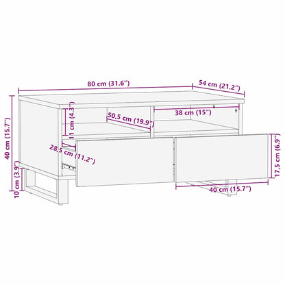 Couchtisch mit Schubladen Beige und Schwarz 80 x 54 x 40 cm