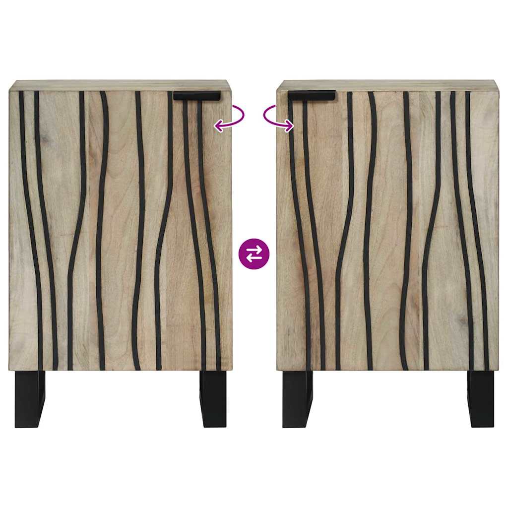 Badezimmer Schrank mit Tür Braun und Schwarz 38 x 33.5 x 58 cm