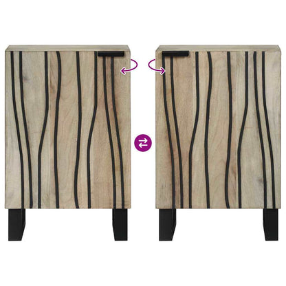 Badezimmer Schrank mit Tür Braun und Schwarz 38 x 33.5 x 58 cm