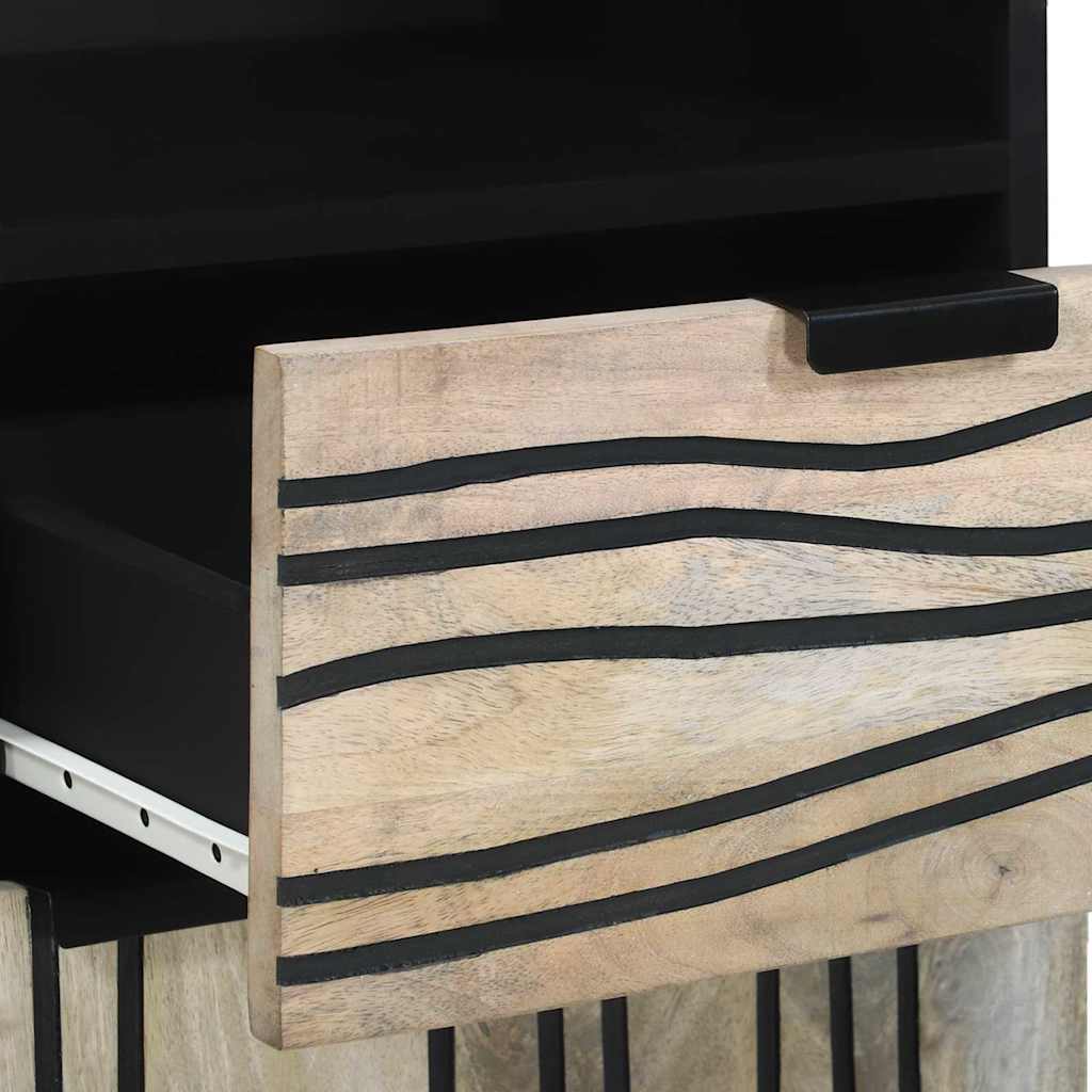 Badezimmer Schrank mit Regal Braun und Schwarz 38 x 33 x 160 cm