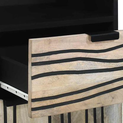 Badezimmer Schrank mit Regal Braun und Schwarz 38 x 33 x 160 cm