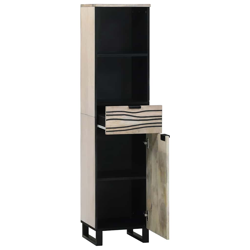 Badezimmer Schrank mit Regal Braun und Schwarz 38 x 33 x 160 cm