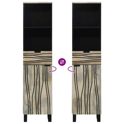 Badezimmer Schrank mit Regal Braun und Schwarz 38 x 33 x 160 cm